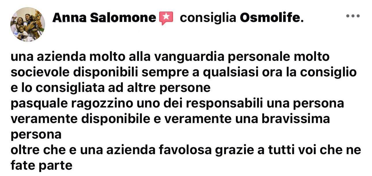 Recensione di Anna Salomone su Osmolife