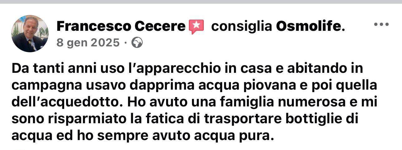 Recensione di Francesco Cesare su Osmolife